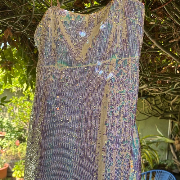 NBD Iridescent Sequin White Spaghetti Strap Dress - Picture 11 of 16